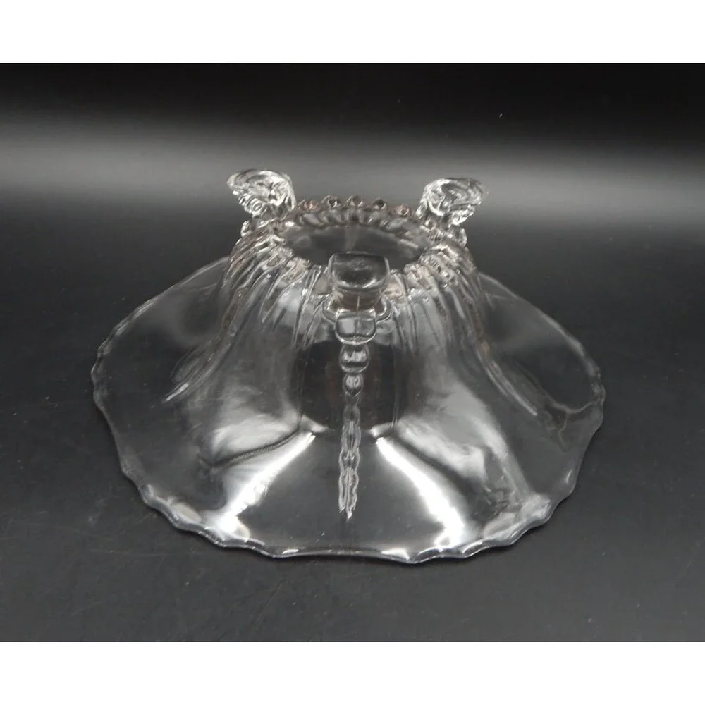 New Martinsville Radiance Clear Three Toed Footed Serving Bowl 10 3/4 Console